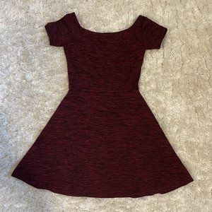 Aqua Burgundy Skater Dress